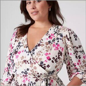 BRAND NEW WITH TAGS Lane Bryant 3/4 Sleeve Flounce-Hem Midi Dress